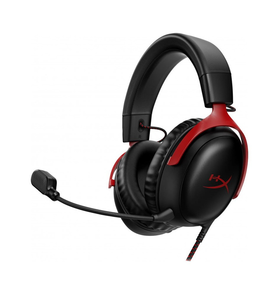 Headset HYPERX Cloud III (USB-A/USB-C/3.5mm - Circum-aural - Preto/Vermelho)