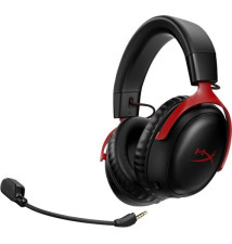 Headset HYPERX Cloud III (Wireless - Binaural - Preto/Vermelho)