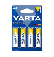 Pack 4x Pilhas Alcalinas AA (1.5V - 2600mAh - Descartável)