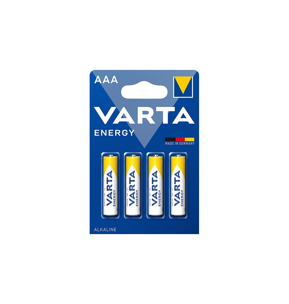 Pack 4x Pilhas Alcalinas VARTA AAA (1.5V - 1100mAh - Descartável)