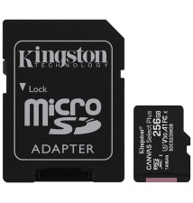 Cartão de Memória MicroSD KINGSTON Canvas Select Plus c/ Adaptador (256GB - Classe 10 - UHS-I)