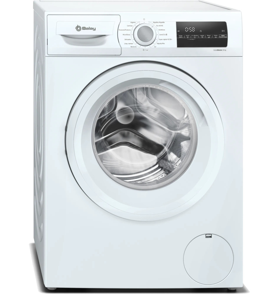 Máquina de Lavar Roupa BALAY 3TS085BE (Independente - 8Kg - Branco)