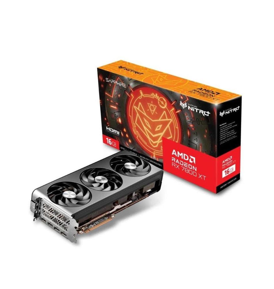 Placa Gráfica SAPPHIRE Radeon RX 7800 XT Nitro+ 16G OC (GDDR6 - 256Bit - PCI Express x16 4.0)