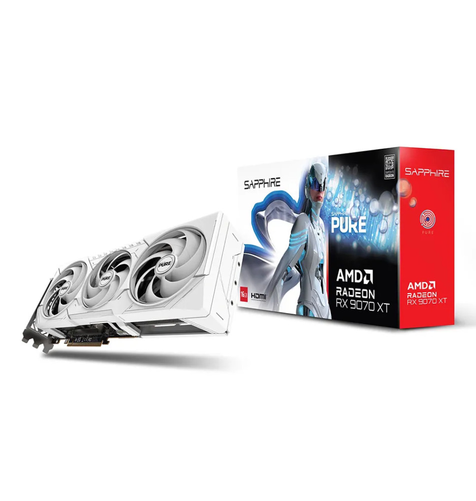Placa Gráfica SAPPHIRE Radeon RX 9070 XT PURE 16G (GDDR6 - 256Bit - PCI Express x16 5.0)