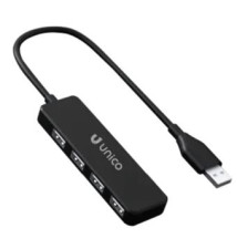 Duplicador de Portas UNICO AD1423 (USB-A - 4 Portas - Preto)