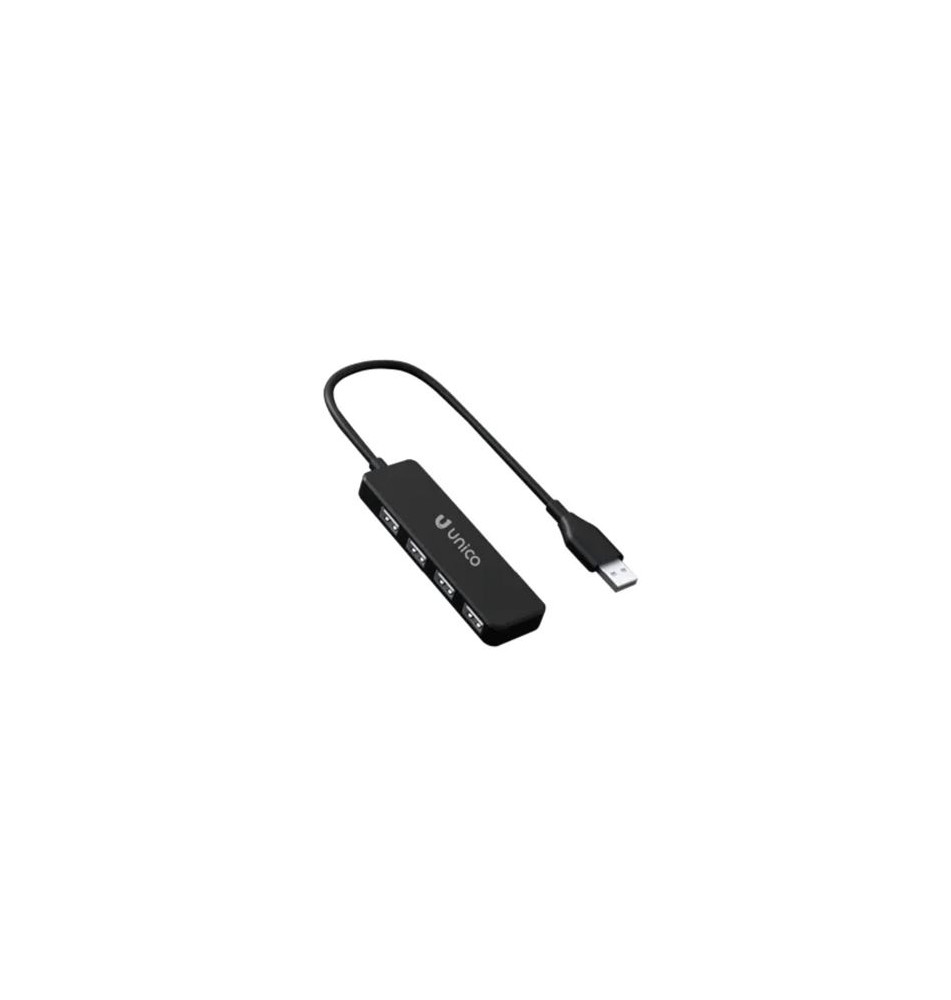 Duplicador de Portas UNICO AD1423 (USB-A - 4 Portas - Preto)