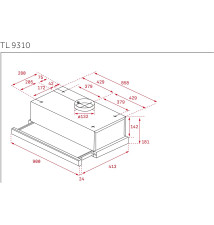 Exaustor de Gaveta TEKA TL9310 (339 m³/h - Conduzido/Recirculante - Inox)