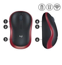  Logitech M185 Nano      Red