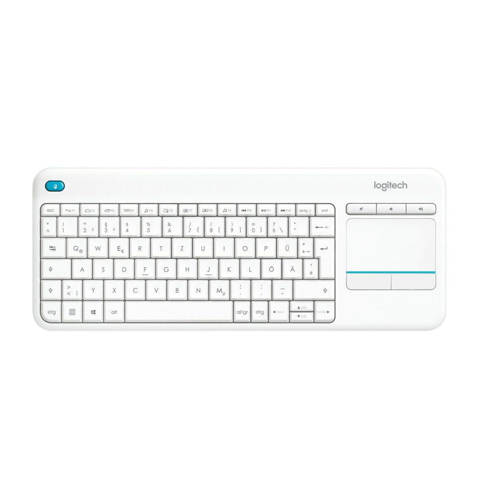 Logitech K400 Plus wireless Touch white QWERTZ DE