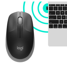  Logitech M190 Wireless  Mouse Mid Grey