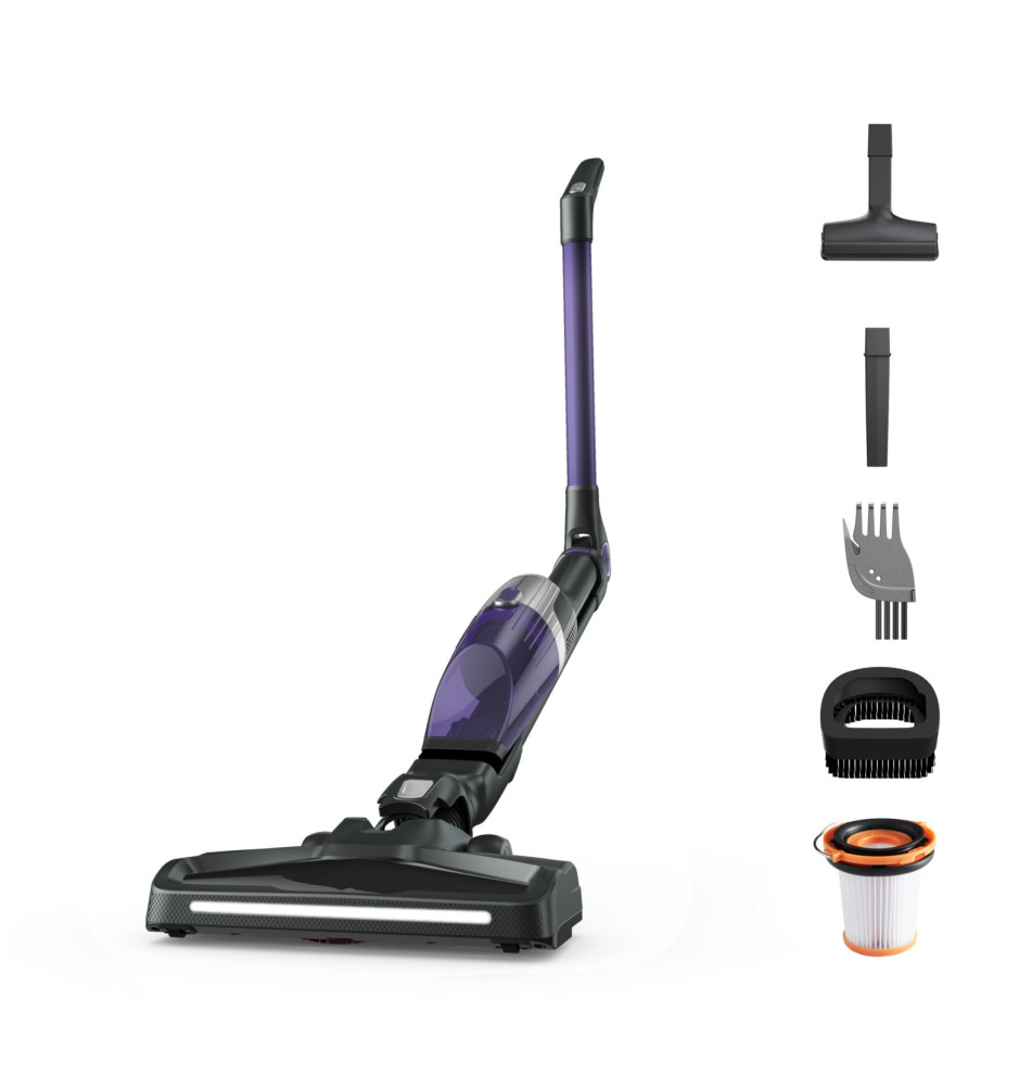 Rowenta Xtrem Compact 2 in 1 RH1238  stick vacuum cleaner  black purple 