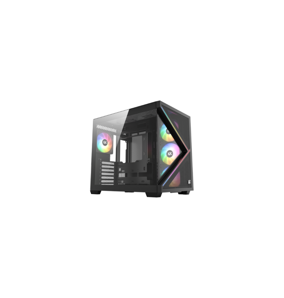 Caixa para PC XYZ QUBEX (ATX, Micro-ATX, ITX - aRGB - Preto)
