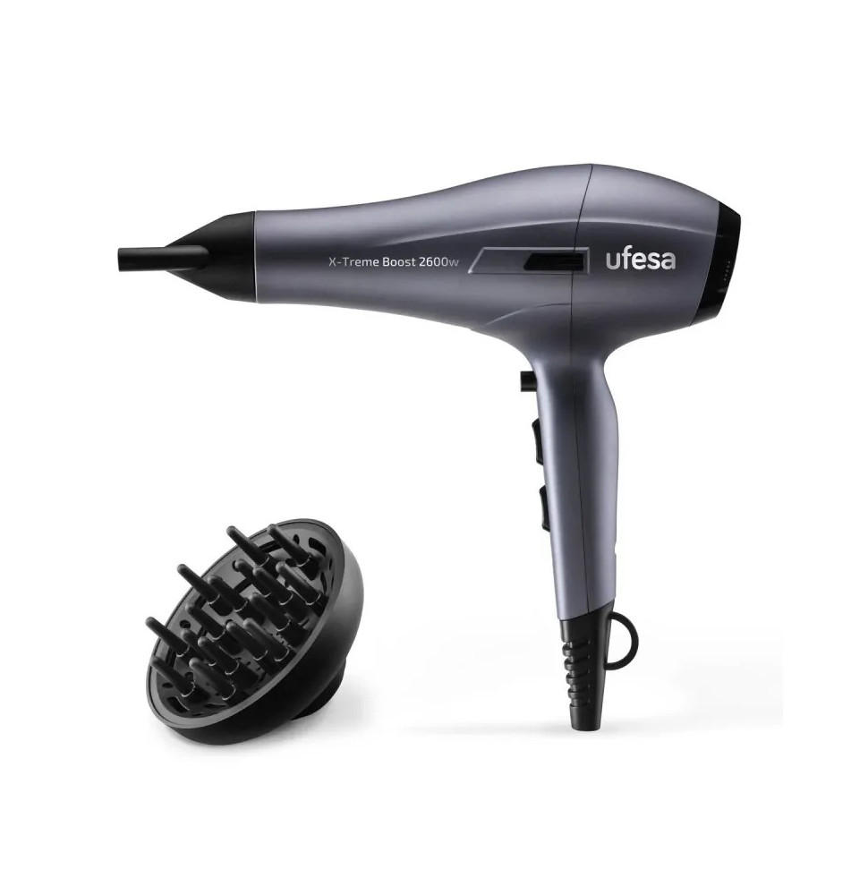 Secador UFESA X-threme Boost (2 velocidades - 3 temperaturas - Preto/Roxo)