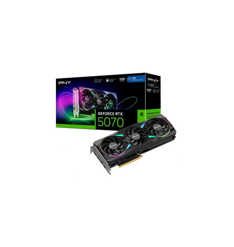 Placa Gráfica PNY GeForce RTX 5070 ARGB EPIC-X 12G (GDDR7 - 192Bit - PCI Express x16 5.0)