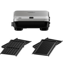Grelhador Elétrico BRAUN SnackMaster SM5006 (800W - Placas Amovíveis - Preto/Cinzento)