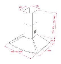 Exaustor de Parede TEKA DM675W (Recirculante -  603m³/h - Inox)