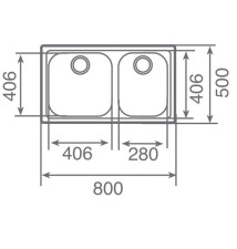 Lava-loiças TEKA CLÁSSICO 2C 80 (Encastre - 500x190x800 - Inox)