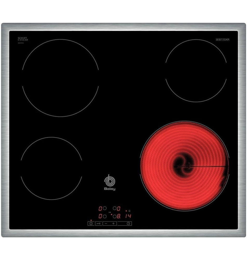Placa de Vitrocerâmica BALAY 3EB720XR (Encastre - 4 Zonas - Preto)