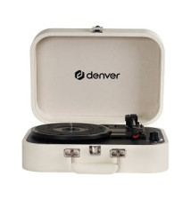 Gira-Discos DENVER VPL-130 (33 1/3 /45/78RPM - 5V CC - Bege)