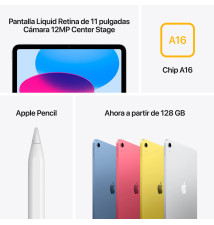 Tablet APPLE iPad 11ª Geração A16 2025 Wi-Fi + (128GB - 11'' - Azul)
