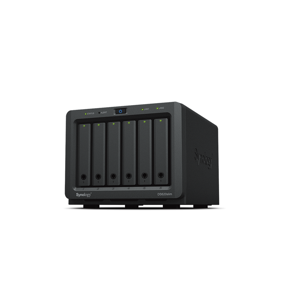 Sistema NAS SYNOLOGY DS620 SLIM (6 Discos - 2.5'' - 1GbE x2)