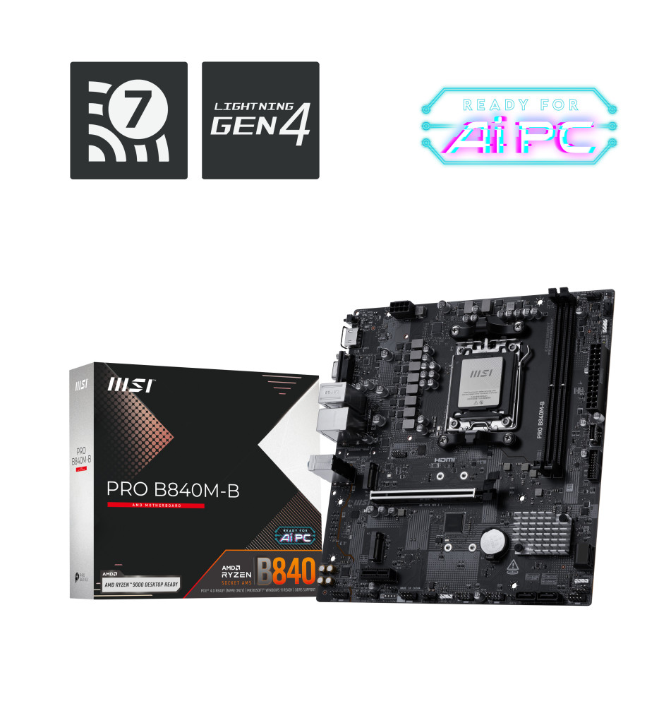 MSI Pro B840M B                       B840 AM5 mATX DDR5 