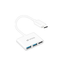 Adaptador UNICO AD0248 (USB-C x1 - USB-A x2 - Branco)