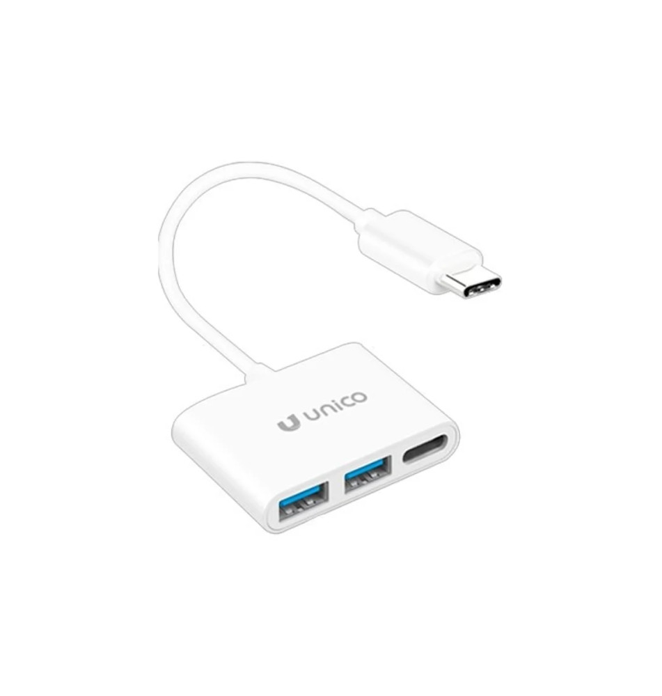 Adaptador UNICO AD0248 (USB-C x1 - USB-A x2 - Branco)
