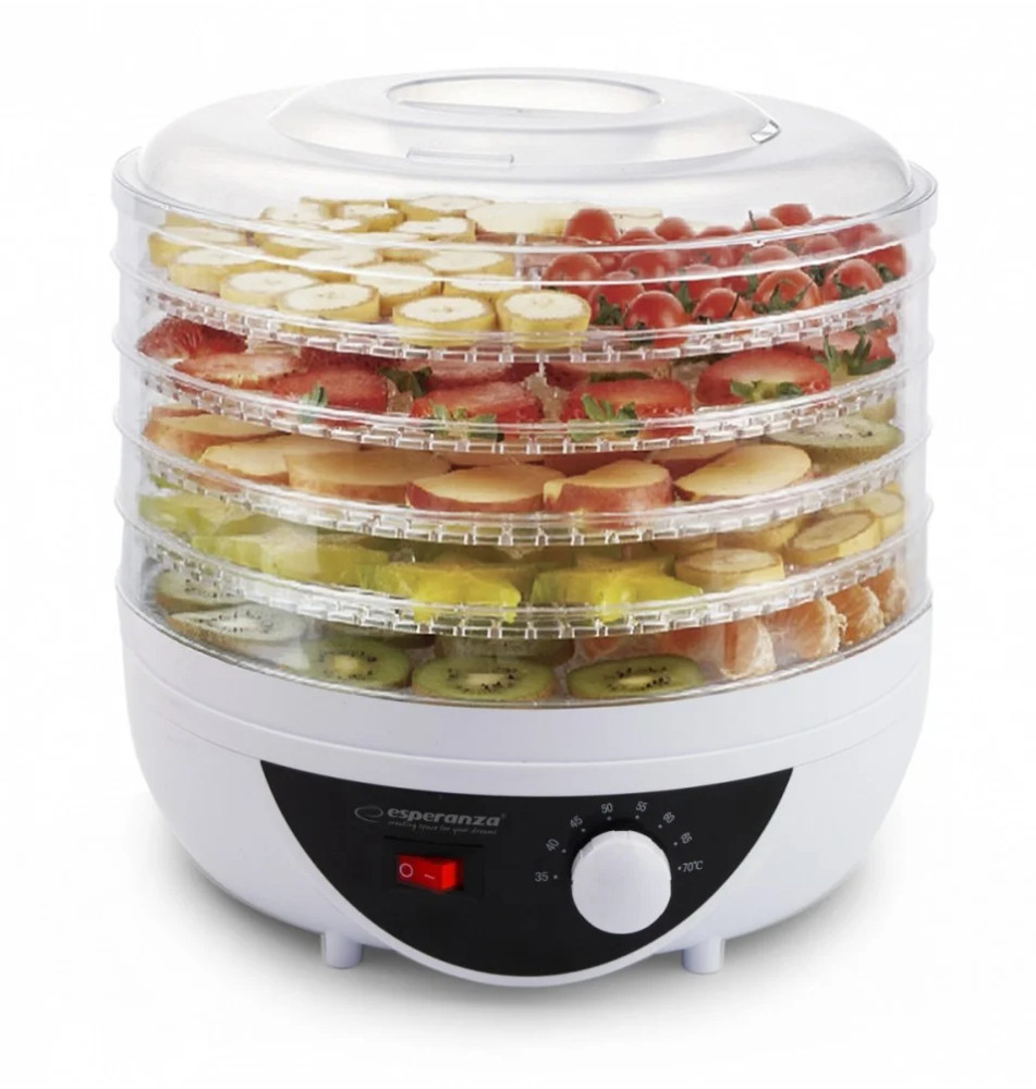 Desidratador de Alimentos ESPERANZA EKD002 (250W - 5 Bandejas - Branco)