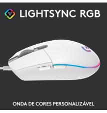 Rato LOGITECH G203 Lightsync 2ª Geração (8000DPI - Ótico - Branco)