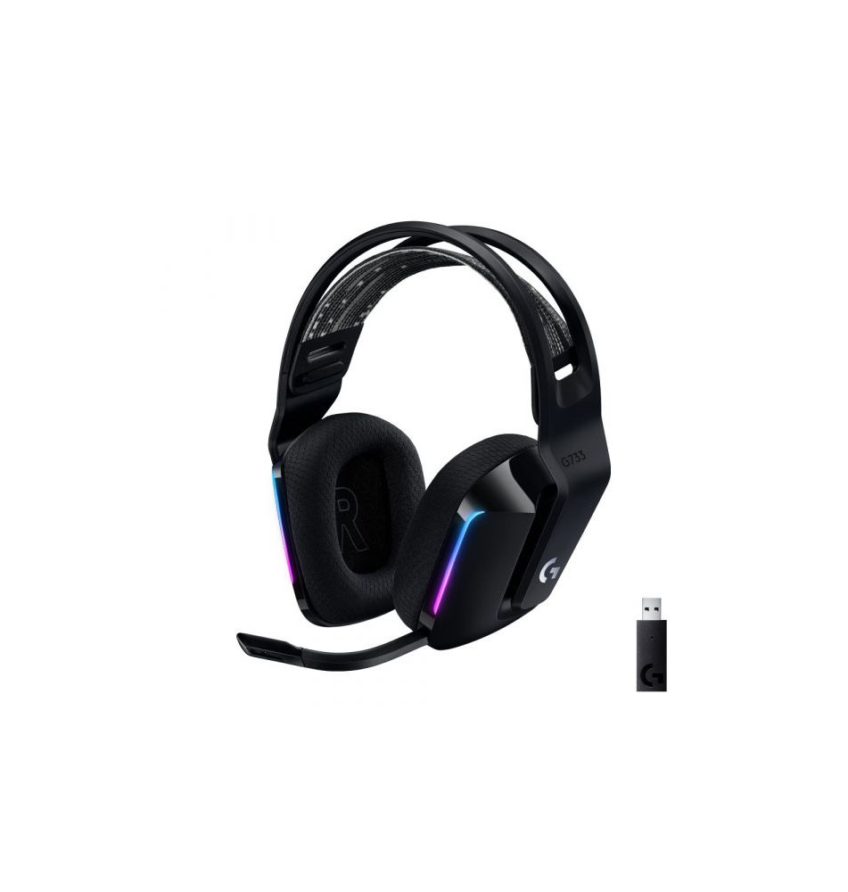 Headset LOGITECH G733 Lightspeed RGB (Sem Fios - 29H de autonomia - Preto)