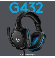 Headset LOGITECH G432 (3.5mm Jack - Surround 7.1 - Preto/Azul)