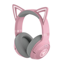 Headset RAZER Kraken Kitty V2 BT Quartz Edition (Sem Fios - USB-C - Rosa)