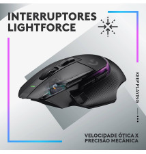 Rato LOGITECH G G502 X PLUS LIGHTSPEED (25600DPI - Wireless - Preto)