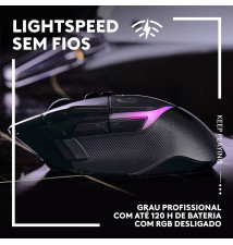 Rato LOGITECH G G502 X PLUS LIGHTSPEED (25600DPI - Wireless - Preto)