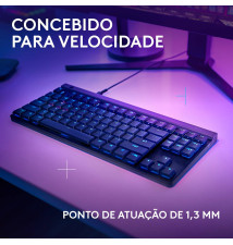 Teclado LOGITECH G515 TKL (Interruptores GL Tactile - USB-C/Wireless - Preto/RGB)