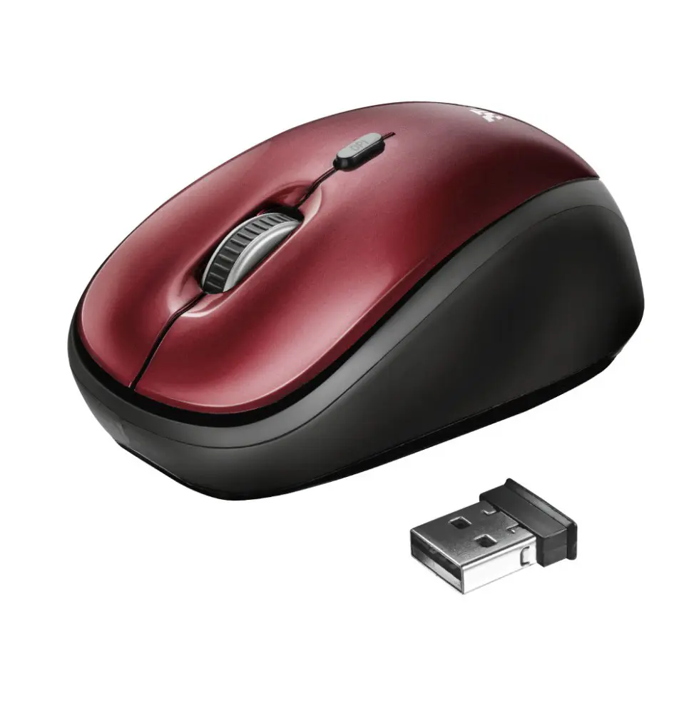 Rato Trust Yvi 800-1600Dpi USB VERMELHO PRETO