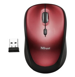 Rato Trust Yvi 800-1600Dpi USB VERMELHO PRETO