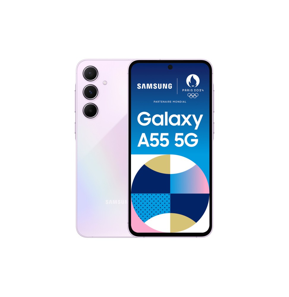 Smartphone Samsung Galaxy A55 5G 8GB 128GB Dual SIM (Light Violeta) - SM-A556BLVAEUB