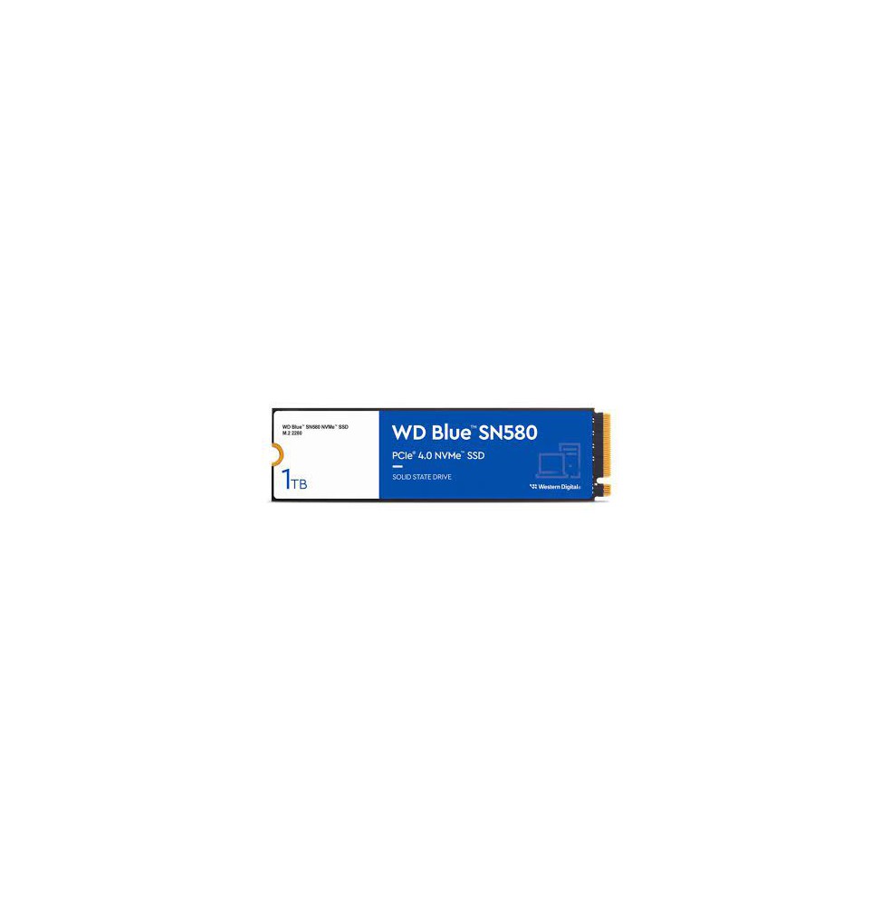 Disco SSD Western Digital M.2 2280 WDBlue SN580 1TB TLC NVMe PCIe Gen 4.0x4 - WDS100T3B0E