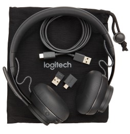 Headset Logitech Zone Teams Wireless Preto
