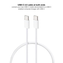 Cabo Nanocable USB-C 2.0 60W 3A, 1 Metro (Branco) - 10.01.6001-CO