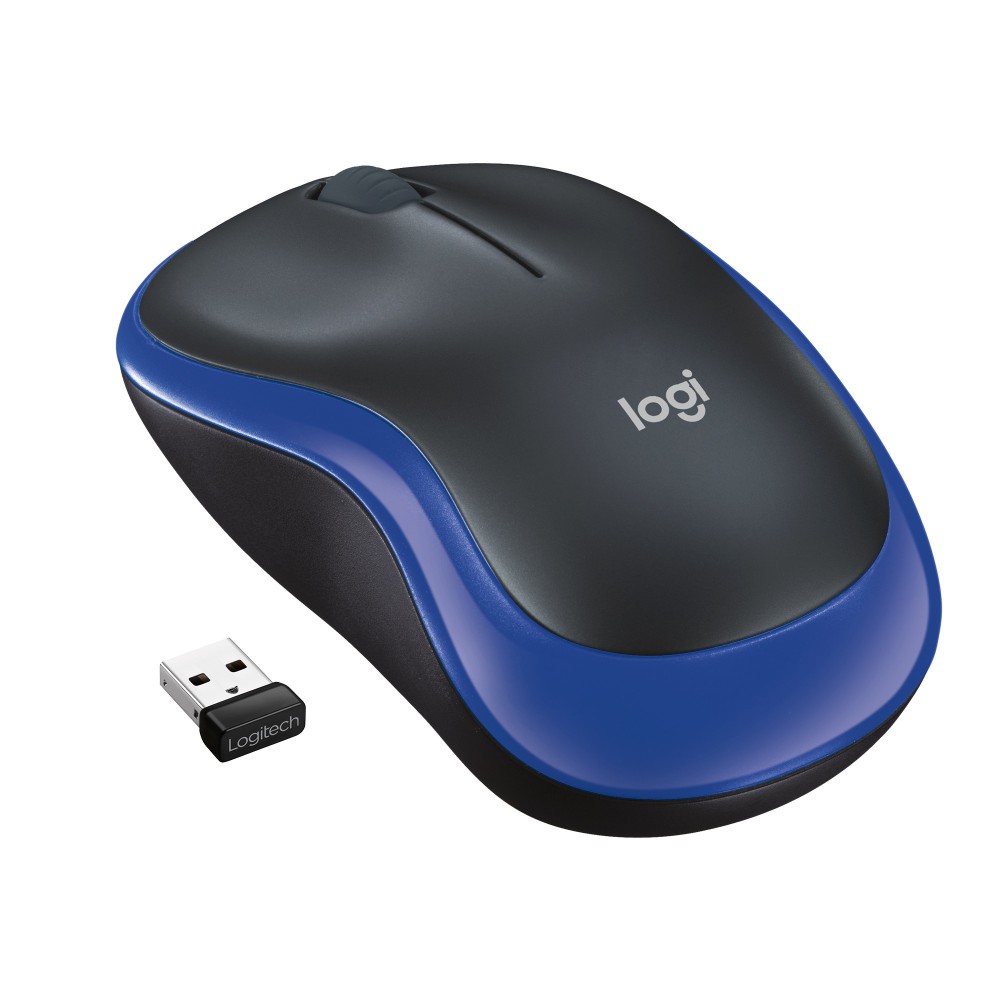 Rato Wireless Logitech M185 1000dpi (Preto/Azul) - 910-002239