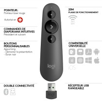 Logitech R500s - Controlo remoto de apresentação - 3 botões - grafite 910-005843