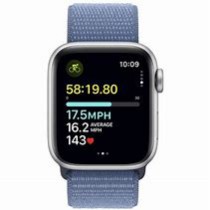 Apple Watch SE (2023) GPS 40mm Alumínio Prateado c/ Loop Desportiva Azul Inverno - MRE33QL/A