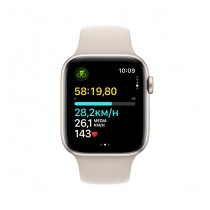 Apple Watch SE GPS 44mm 2023 Luz das Estrelas com Bracelete Desportiva S/M - MRE43QL/A
