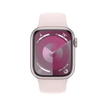 Apple Watch Series 9 GPS 41mm Alumínio Rosa c/ Bracelete Desportiva Rosa Claro - S/M- MR933QL/A