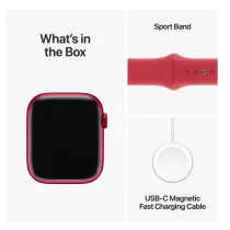 Apple Watch Series 9 GPS 45mm Alumínio (PRODUCT)RED c/ Bracelete Desportiva (PRODUCT) RED - M/L - MRXK3QL/A