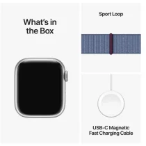 Apple Watch Series 9 GPS 41mm Alumínio Prateado c/ Loop Desportiva Azul Inverno - MR923QL/A