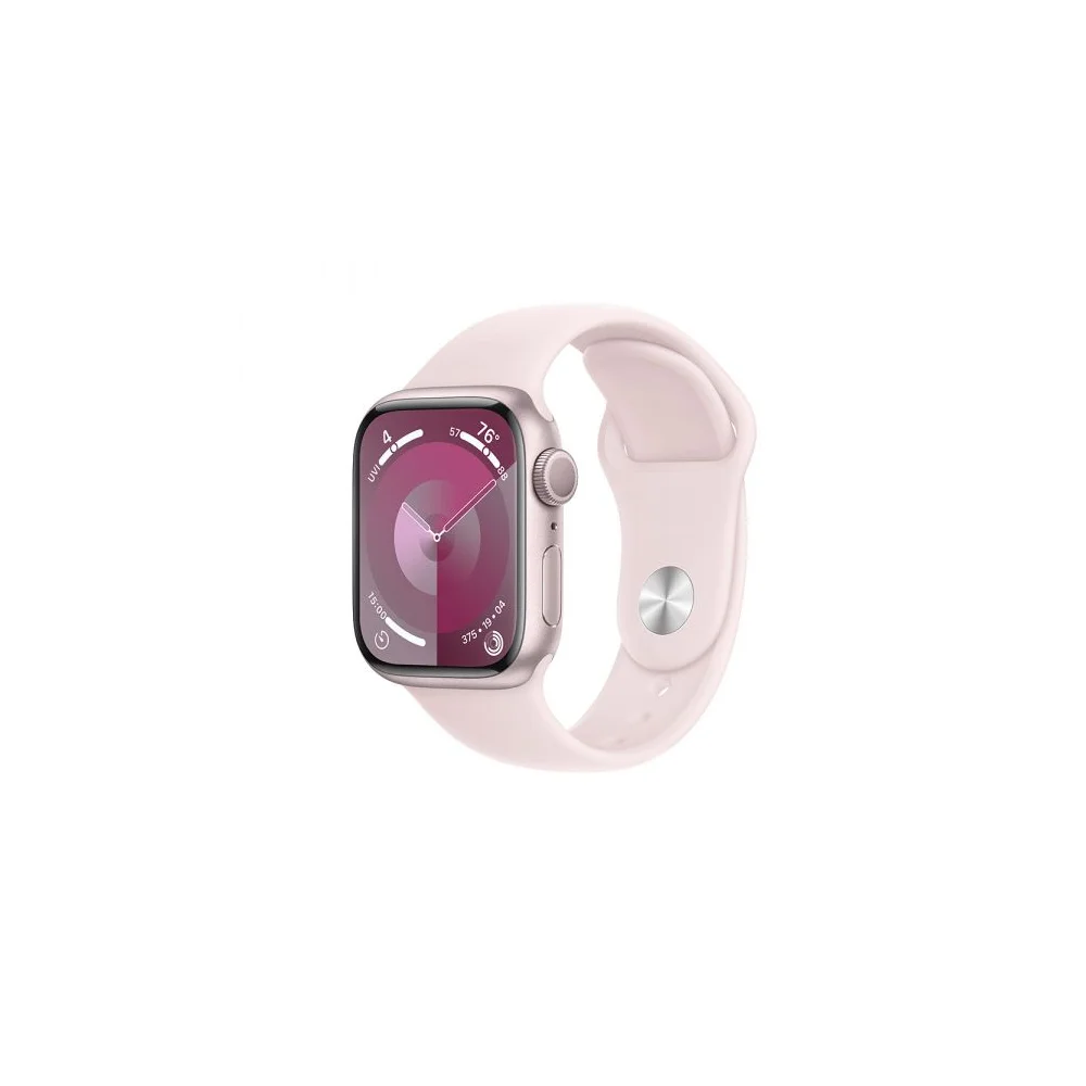 Apple Watch Series 9 GPS 41mm Alumínio Rosa c/ Bracelete Desportiva Rosa Claro - M/L - MR943QL/A
